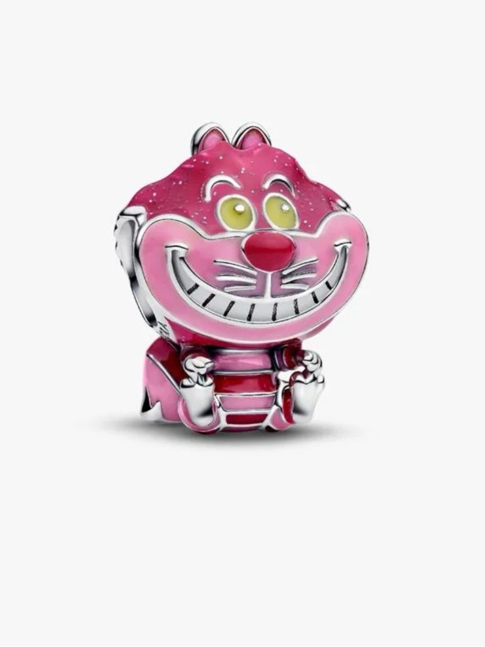 Pandora Pink Cheshire Cat Enamel Charm with Yellow Eyes